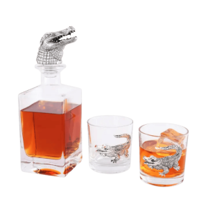 Alligator Decanter Set with Glasses