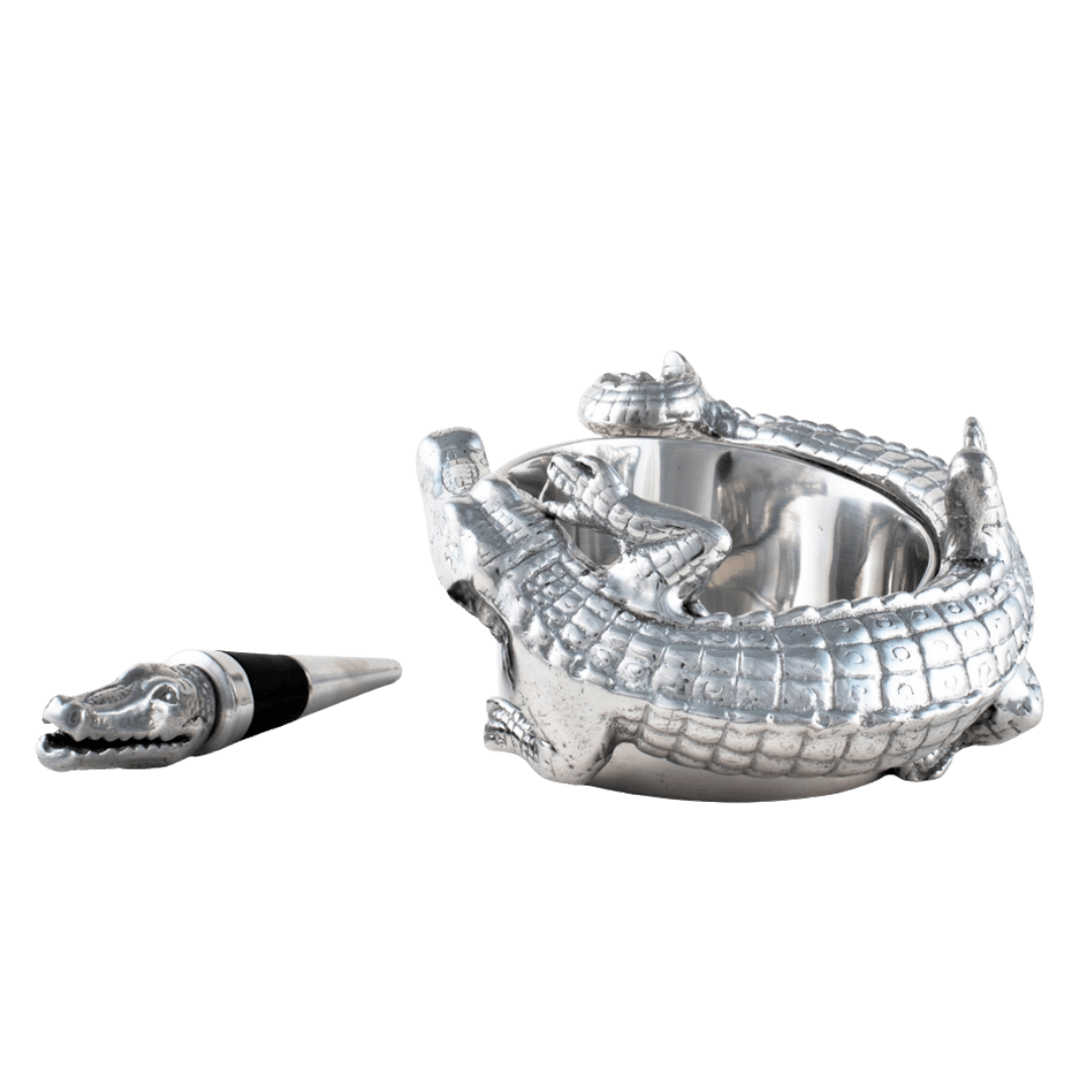 Alligator Wine Coaster and Stopper Set - Image 2
